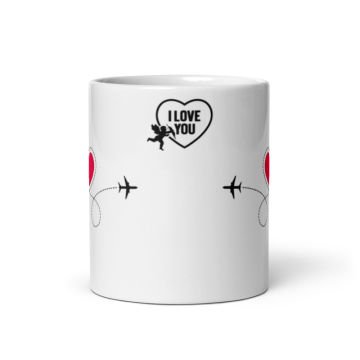 I Love You Kalp Temalı Sevgililer Günü Seramik Kupa Bardak