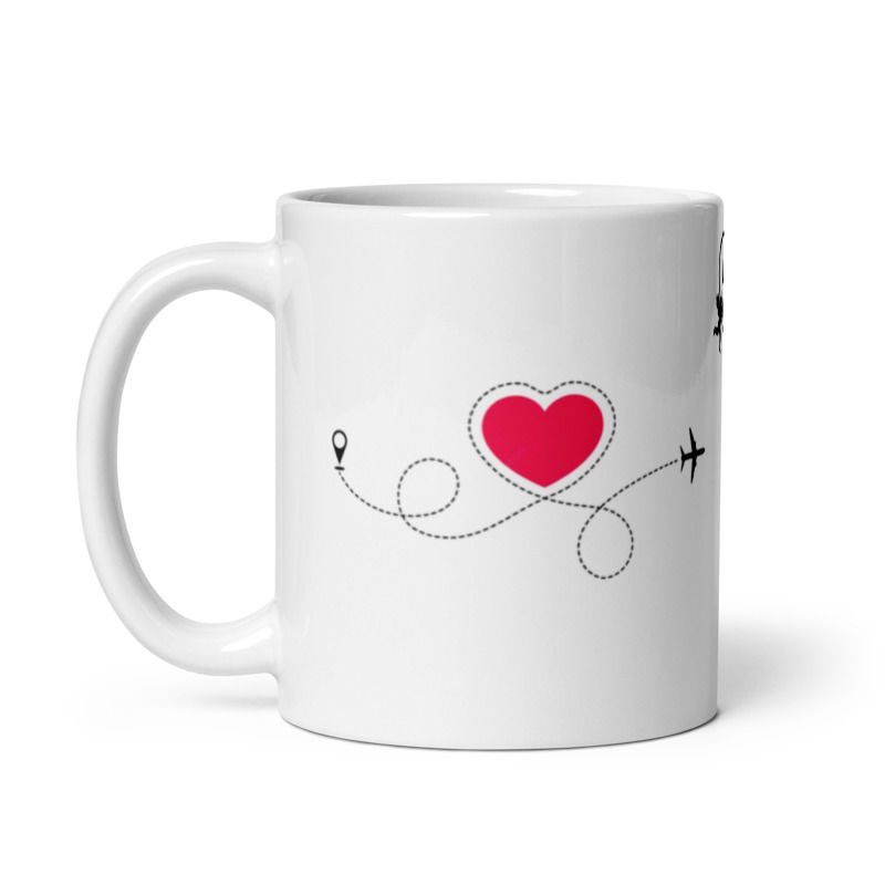 I Love You Kalp Temalı Sevgililer Günü Seramik Kupa Bardak
