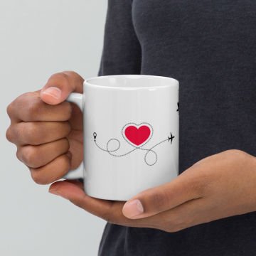 I Love You Kalp Temalı Sevgililer Günü Seramik Kupa Bardak