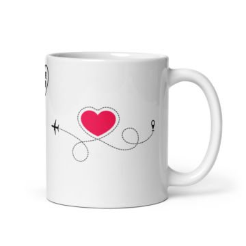 I Love You Kalp Temalı Sevgililer Günü Seramik Kupa Bardak