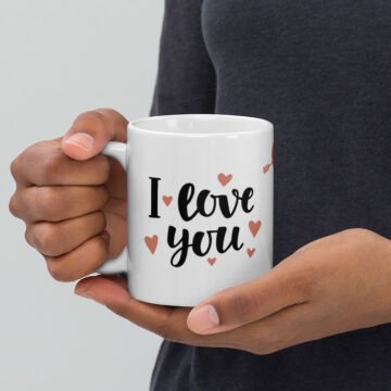 I Love You Temalı Sevgililer Günü Seramik Kupa Bardak