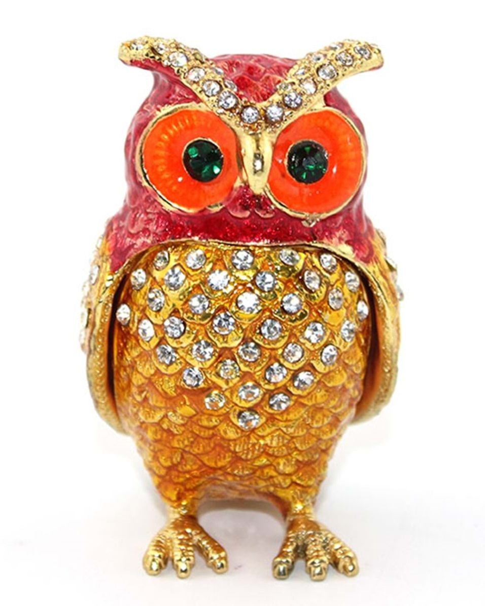 Dekoratif Swarovski Taşlı Tekli Baykuş Biblosu (8cm x 5cm)