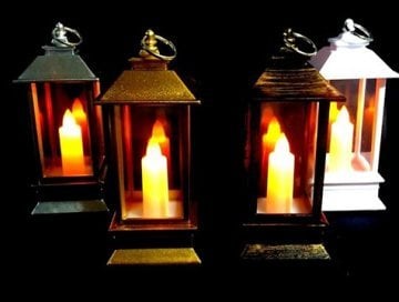 Dekoratif Pilli Led Mumlu Kandil Asılabilir Fener