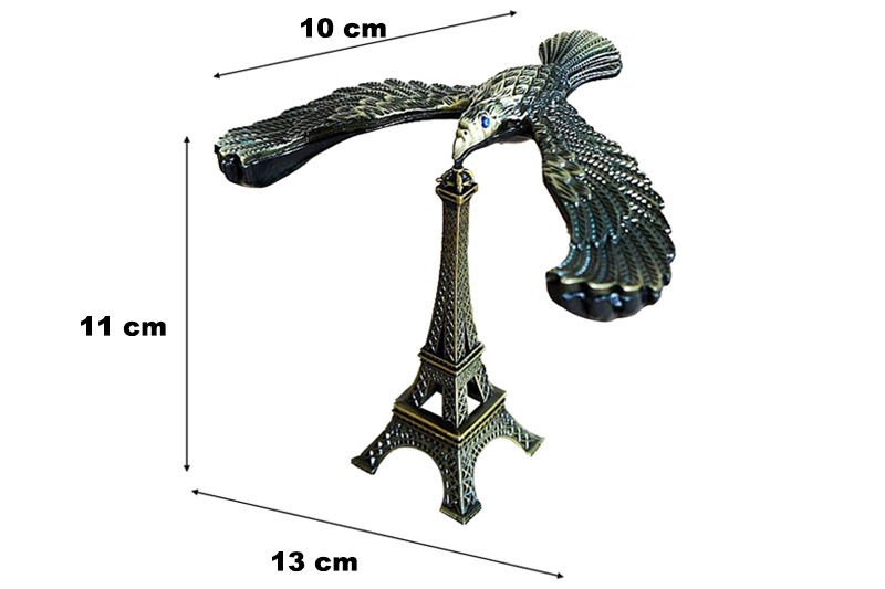 Dekoratif Metal Eyfel Kulesi Denge Kartal Biblo (13cm)