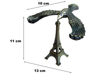 Dekoratif Metal Eyfel Kulesi Denge Kartal Biblo (13cm)