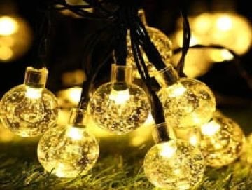 50'li Kristal Toplu Siyah Kablolu Gün Işığı Led Işık (10 mt)