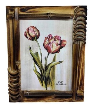 Dekoratif Bambu Masa Üstü Fotoğraf Çerçevesi (15 cm x 20 cm)