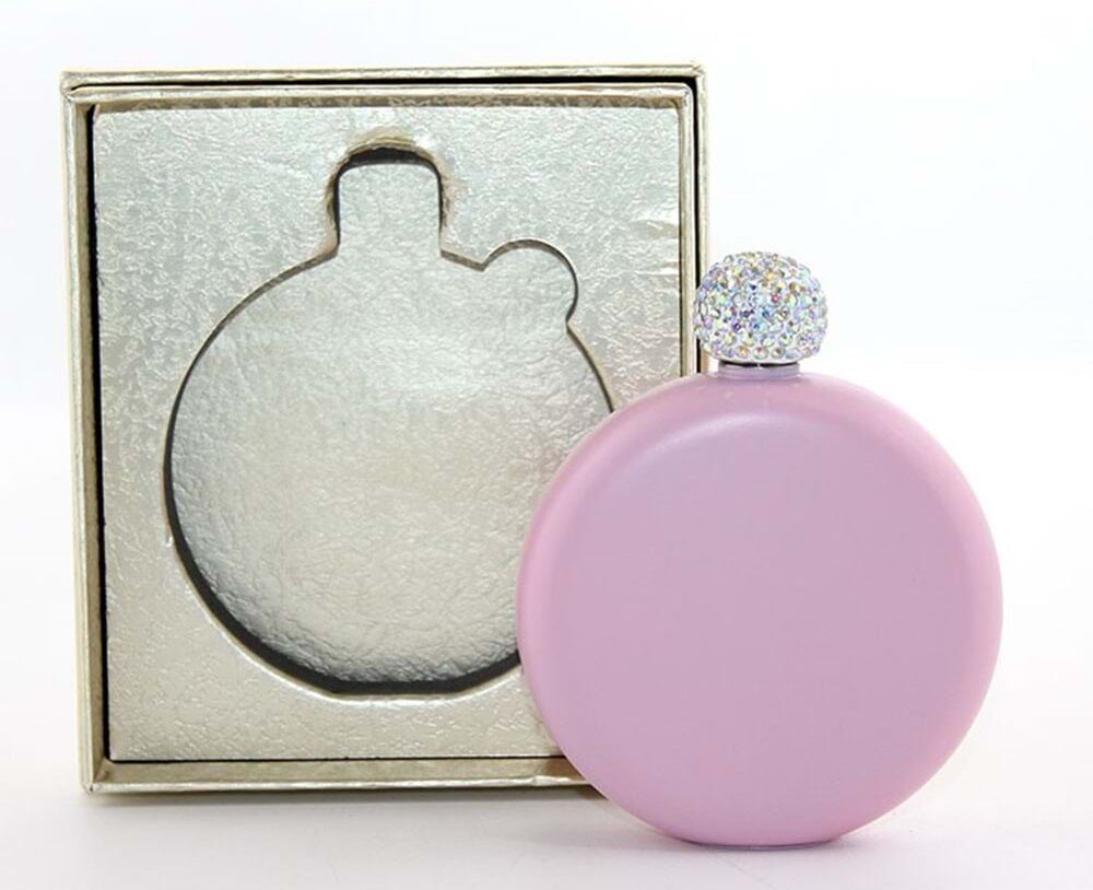 Pembe Paslanmaz Çelik Yuvarlak 5 Oz Matara