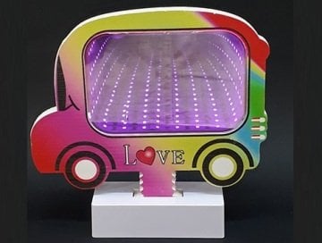 Dekoratif Minibüs Led Işıklı Sihirli Sonsuz Ayna