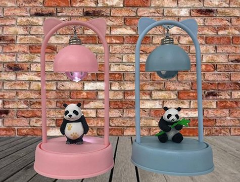 Dekoratif Işıklı Sevimli Panda Biblo Masa Lambası