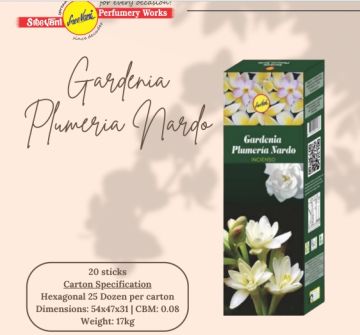 Sree Vani Gardenia Plumería Nardo Çubuk Tütsü İncense Sticks (120 adet)
