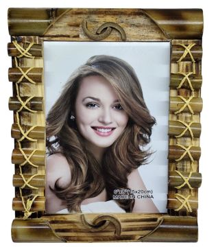 MasaÜstü Dekoratif Bambu Tasarım  Fotoğraf Çerçevesi (15 cm x 20 cm)