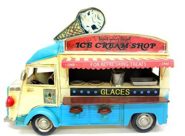 Dekoratif Eskitme Metal Dondurma Ice Cream Araba