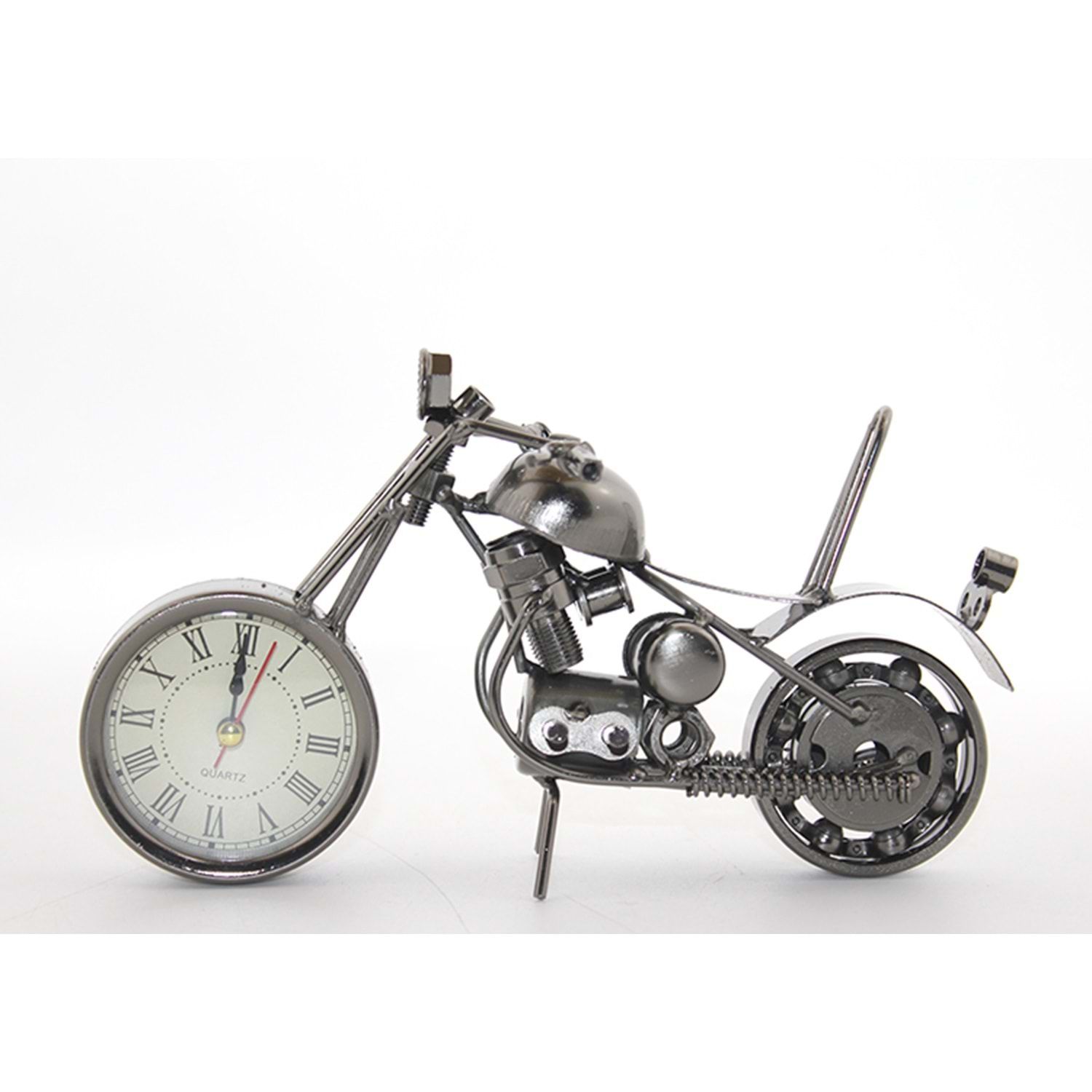 Nostaljik Metal Motorsiklet Tasarımlı Masa Saati