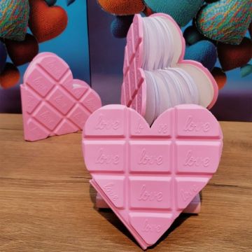 Kalp Tasarımlı Pembe Çikolata Kokulu Not Defteri