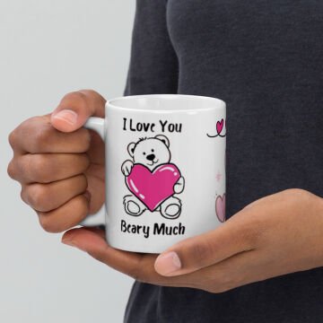 I Love You Ayıcık Temalı Sevgililer Günü Seramik Kupa Bardak