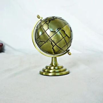 Dekoratif Metal Dünya Küresi (12 cm)
