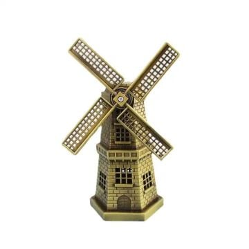 Dekoratif Metal Yel Değirmeni Biblo (17 cm)