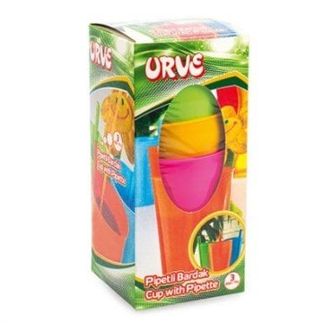 Renkli Tasarımlı Pipetli Bardak (3 Adet)