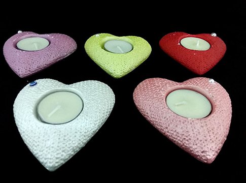 Dekoratif Kalp Tealight Mumluk