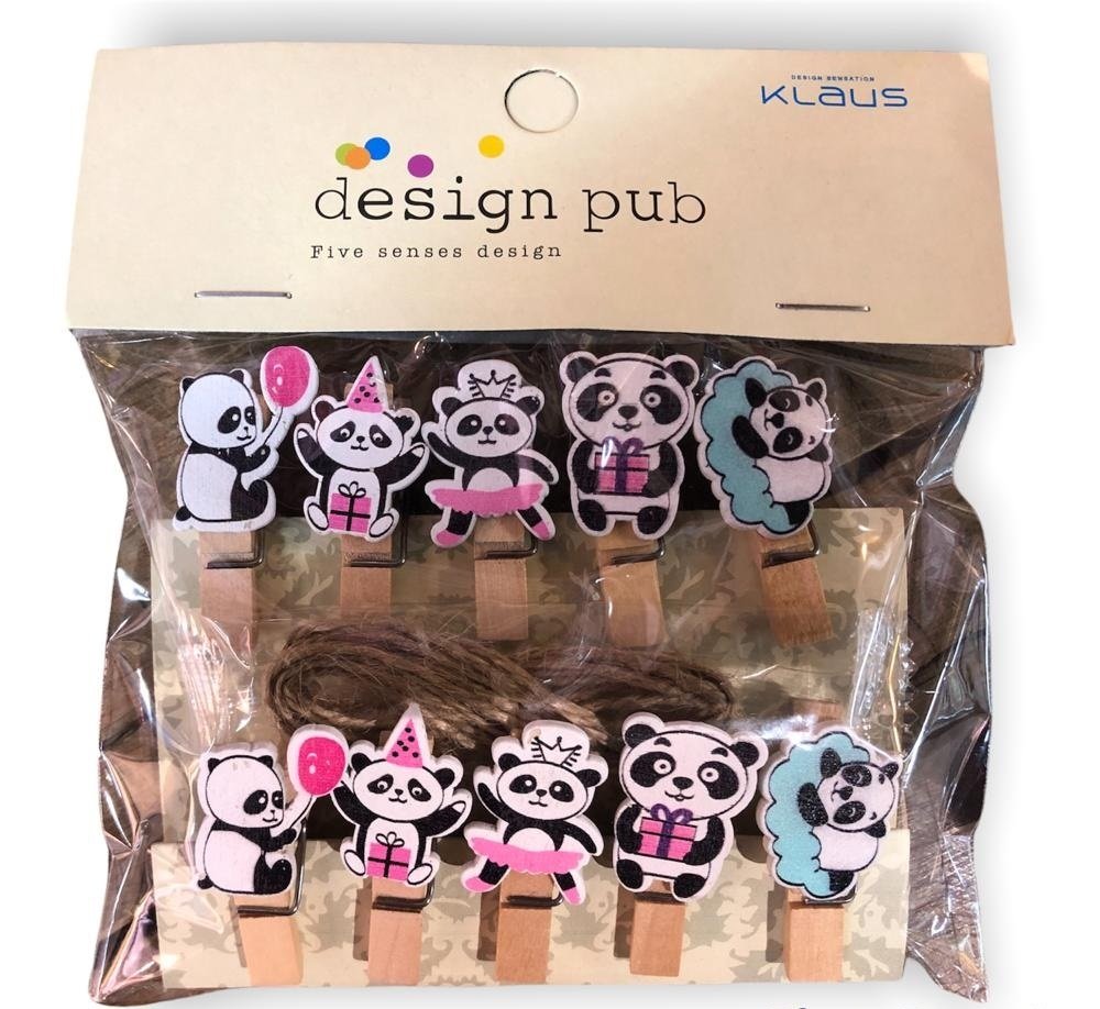 Mini Ahşap Panda Mandal (100 Adet)