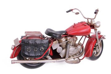 Dekoratif Eskitme Kırmızı Metal Motosiklet