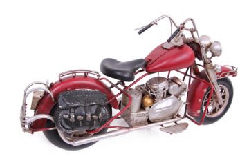 Dekoratif Kırmızı Eskitme Metal Motosiklet