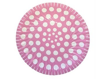 Puantiyeli Karton Tabak (Pembe Mavi)