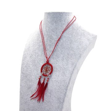 Dream Catcher Boncuk ve Tüylü Kolye Düş Kapanı