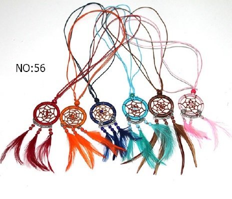 Dream Catcher Boncuk ve Tüylü Kolye Düş Kapanı