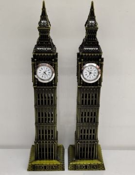 Vintage Metal İngiltere London Big Ben Saat Kulesi  (23 cm)