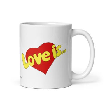 Love Is Temalı Sevgililer Günü Seramik Kupa Bardak