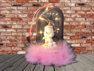 Fanus İçinde Led Işıklı Unicorn Biblo