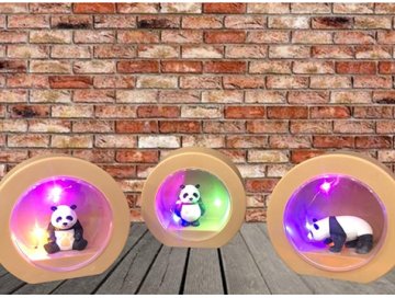 Işıklı Müzikli Dekoratif Panda Tasarımlı Biblo