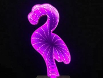 Dekoratif Flamingo Led Işıklı Sihirli Tünel Sonsuz Ayna