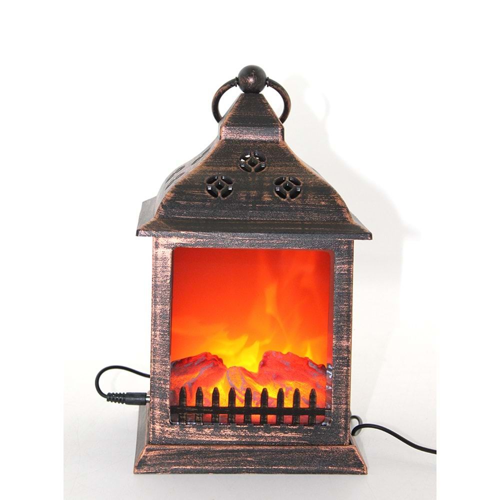 Dekoratif Askılı Kandil Fener Şömine Lambası (27 cm x 15 cm)