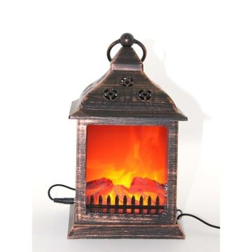 Dekoratif Askılı Kandil Fener Şömine Lambası (27 cm x 15 cm)