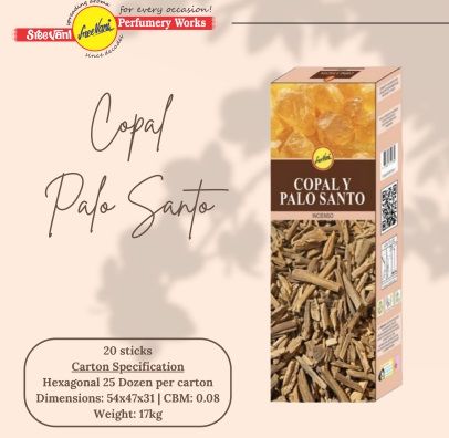 Sree Vani Copal & Palo Santo Çubuk Tütsü İncense Sticks (120 Adet)