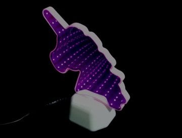 Boynuzlu At Led Işıklı Sihirli Tünel Sonsuz Ayna Gece Lambası