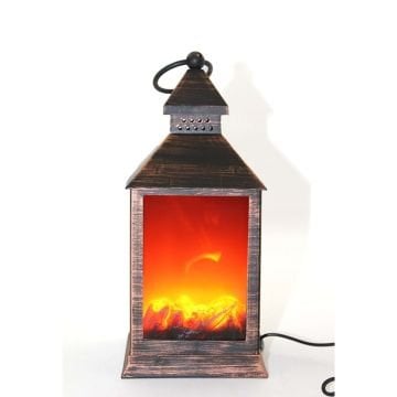 Dekoratif Askılı Kandil Fener Şömine Lambası (25 cm x 11 cm)