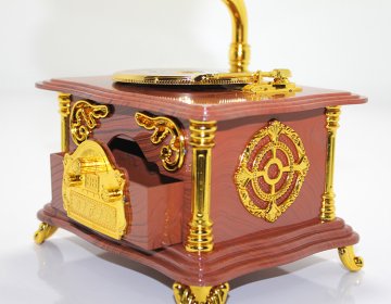 Kahverengi Gramofon Nostaljik Müzik Kutusu