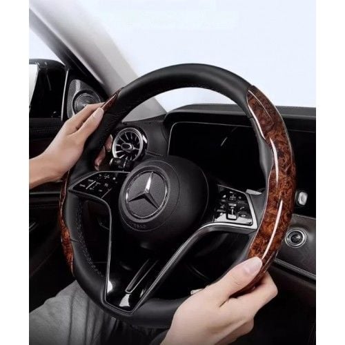 Dekoratif Ahşap Tasarımlı Direksiyon Koruma Simidi (2 Parça)