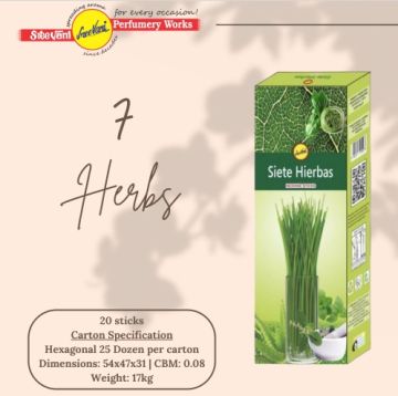 Sree Vani Seven Herbs (7 Bitki) Çubuk Tütsü İncense Sticks (120 Adet)
