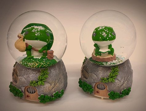 Işıklı Cam Kar Küresi Sevimli Kurbağa Müzik Kutusu