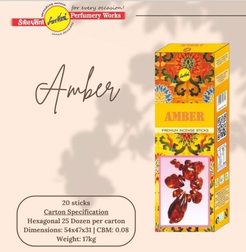 Sree Vani Amber  Çubuk Tütsü İncense Sticks (120 Adet)