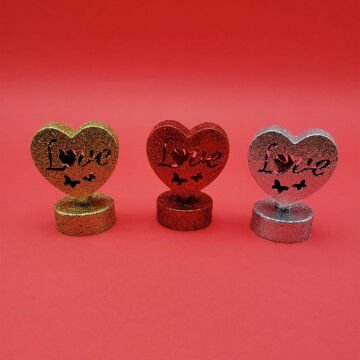Dekoratif Mini Işıklı Simli Love Kalp