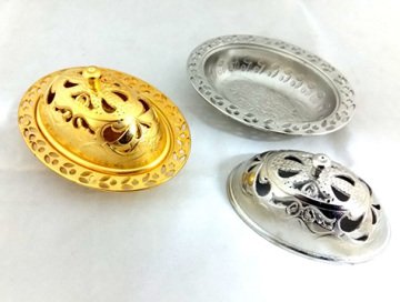Osmanlı Motifli Oval Metal Lokumluk ve Şekerlik