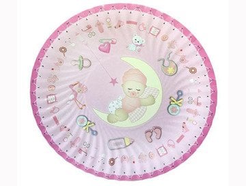 Doğum Günü Partisi Karton Tabak (Pembe Mavi)