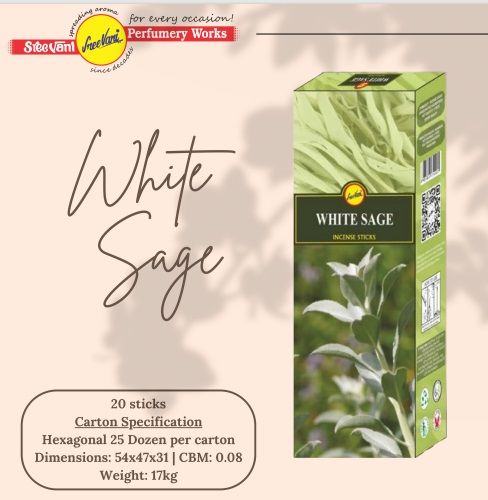 Sree Vani White Sage (Beyaz Adaçayı) Çubuk Tütsü (120 adet)