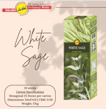 Sree Vani White Sage (Beyaz Adaçayı) Çubuk Tütsü (120 adet)